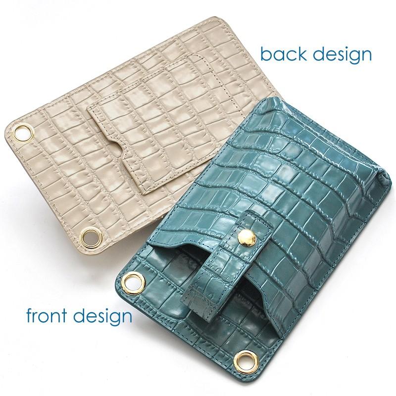 スマホショルダー ポーチ スマートフォンケース お財布 レディース メンズ 人気 ブランド MOMO 牛革 クロコ クロコ型押し スマホポーチ ウォレットネックポーチ |  | 03