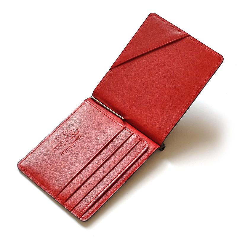 マネークリップ 財布 二つ折り財布 本革 エレファントレザー 革 ゾウ革