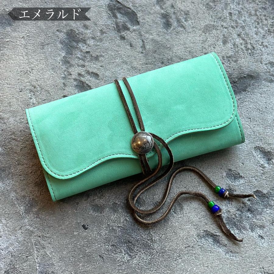 ケーシーズ ウォレット DT-1 ヌバック KIW052 長財布 ロングウォレット 革財布 コンチョ付き ヌバックレザー 日本製 本革 メンズ レディース |  | 14