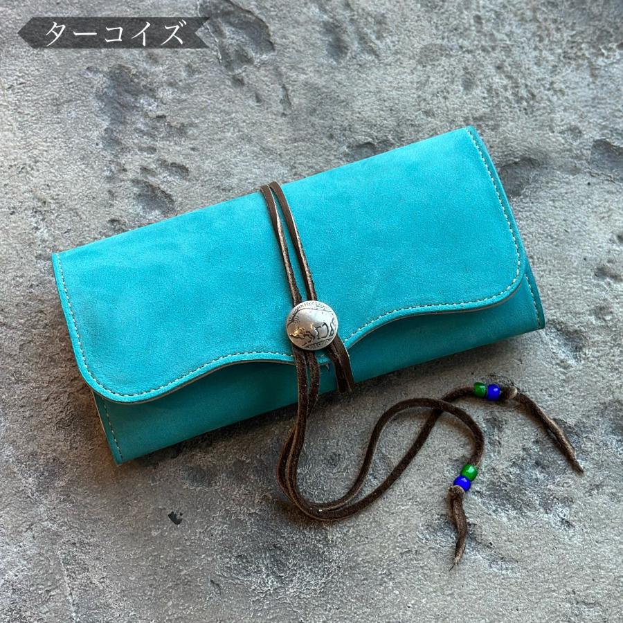 ケーシーズ ウォレット DT-1 ヌバック KIW052 長財布 ロングウォレット 革財布 コンチョ付き ヌバックレザー 日本製 本革 メンズ レディース |  | 05