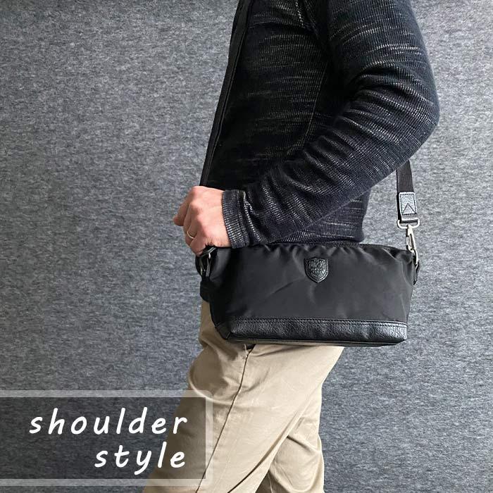 ショルダーバッグ メンズ セカンドポーチ ボディバッグ 3WAY 斜めがけ 高密度ナイロン 軽量 約200g 日本製 豊岡製鞄 BLAZER CLUB KBN33759 黒 紺 |  | 01