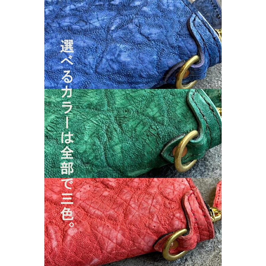 KC,s ラウンドジップ4 ヒポポタマス RED SWEAT カバ革 牛革