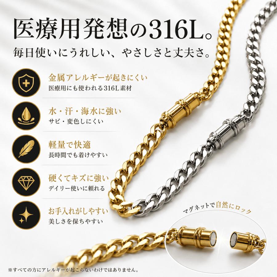 マグネットクラスプ 喜平ネックレスチェーン 喜平 6面カット 4面カット