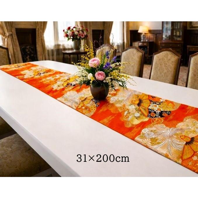 16)2420】200cm/西陣織・錦〓/タペストリー・テーブルランナー/和風/帯 