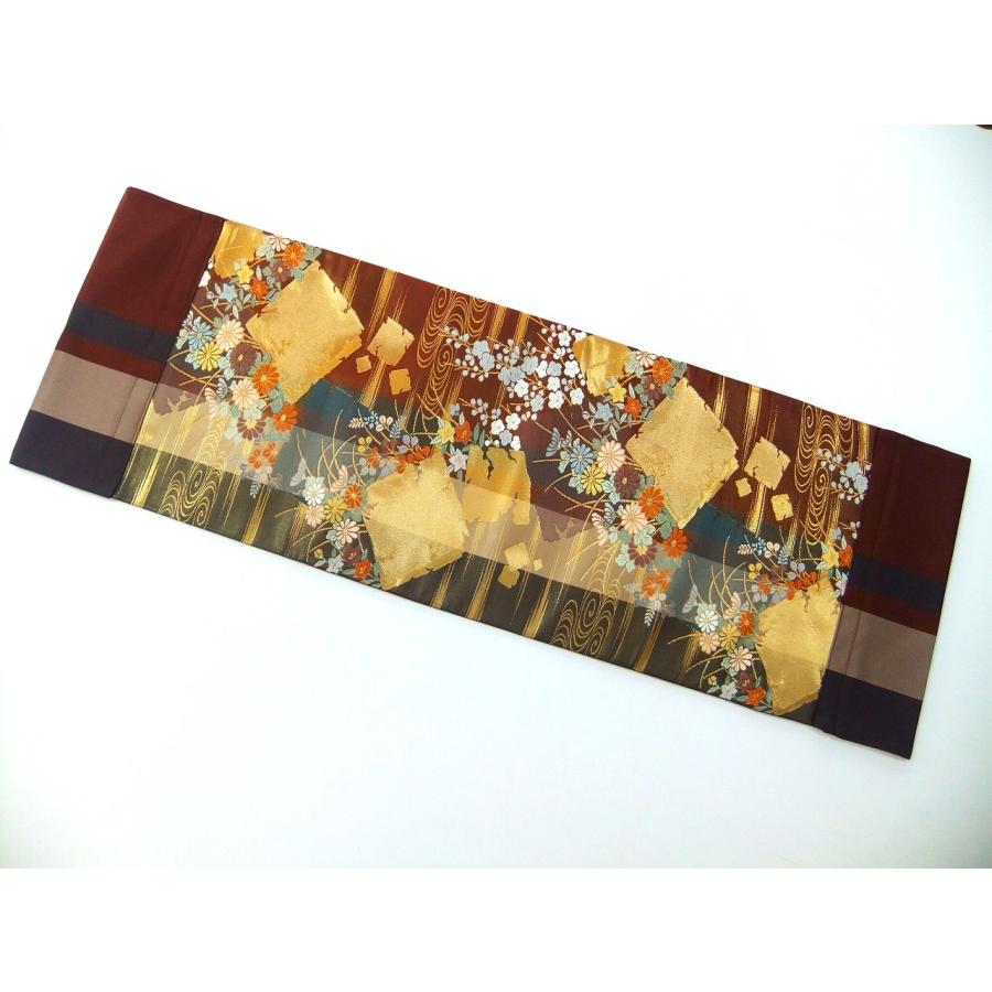 16)2494】和柄タペストリー・31×95cm/西陣織・嵯峨野春秋/帯リメイク
