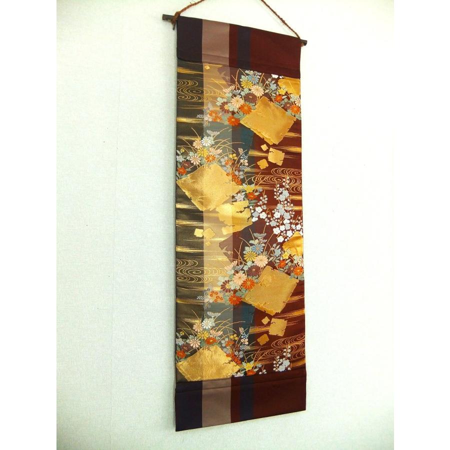 16)2494】和柄タペストリー・31×95cm/西陣織・嵯峨野春秋/帯リメイク
