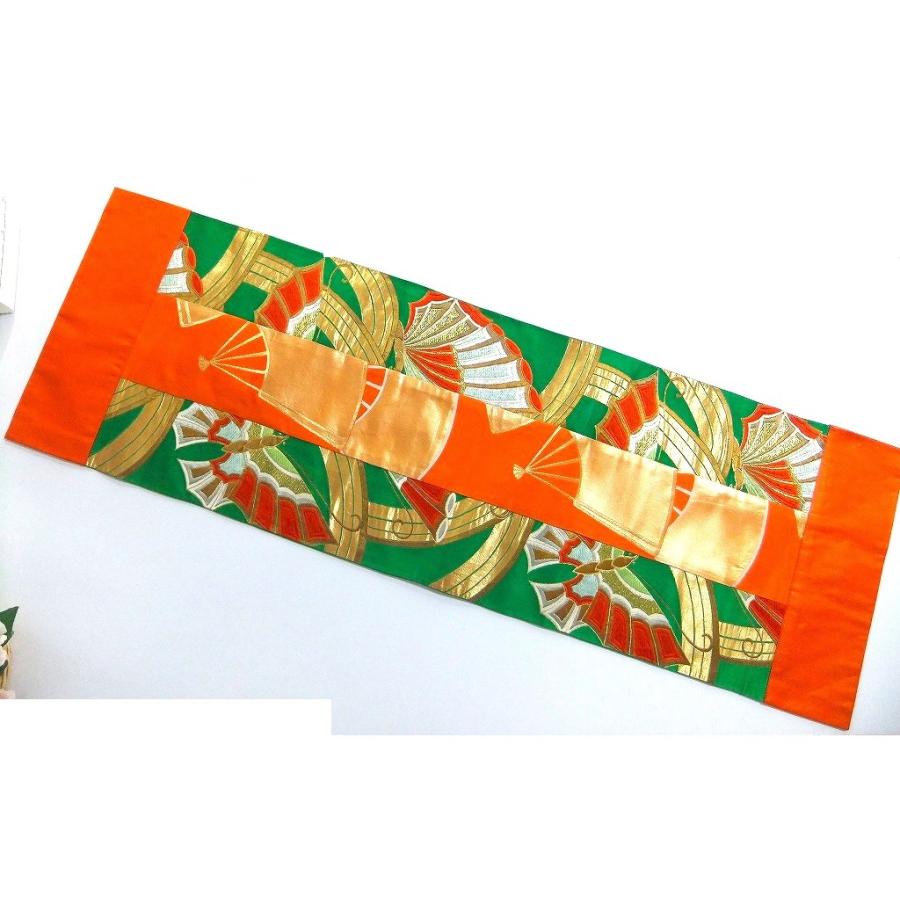 【J-074】42×132cm和風大型マット/帯リメイク/テーブルセンター・敷物・ラグ/日本製 |  | 05