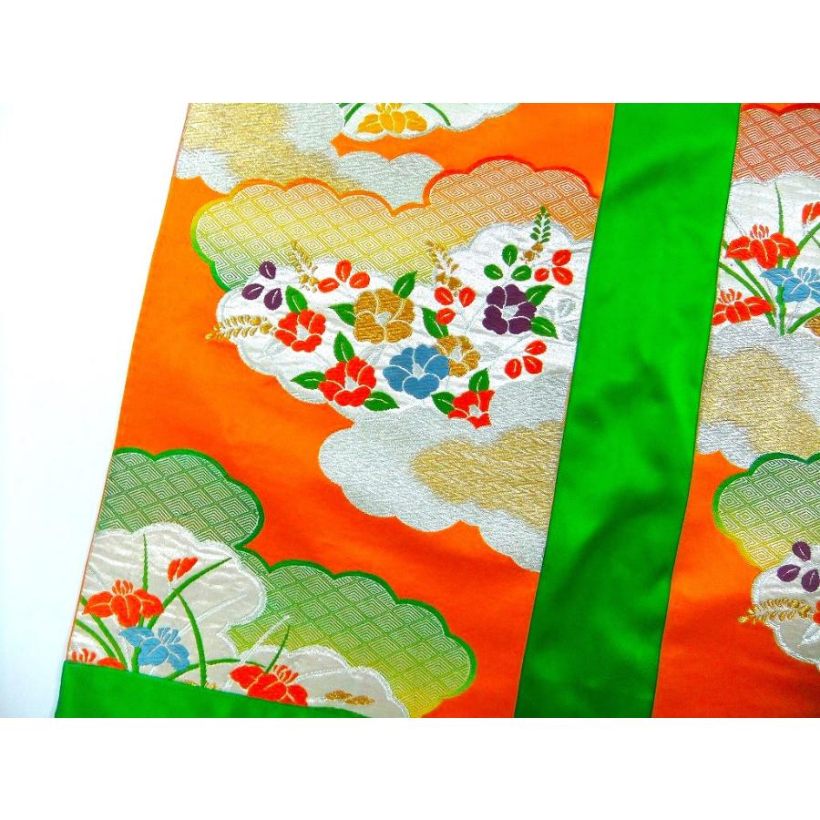 【J-080】値下げ・68×71cm和風大型マット/帯リメイク/テーブルセンター・敷物・ラグ/日本製 |  | 02