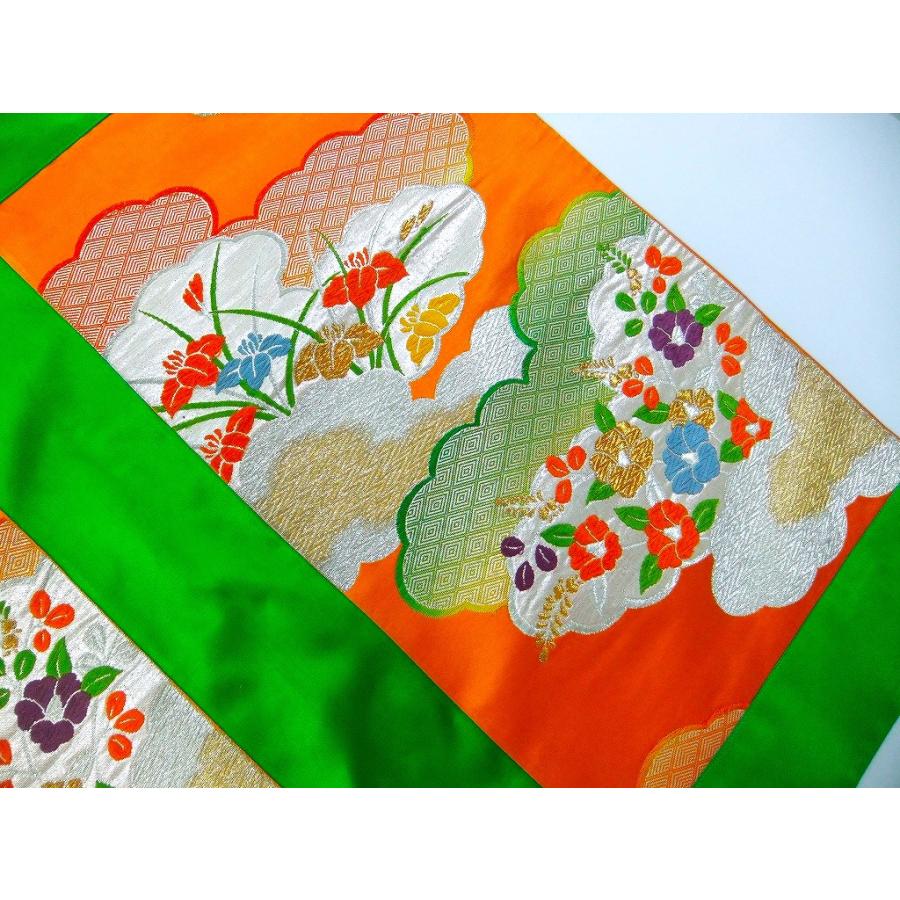 【J-080】値下げ・68×71cm和風大型マット/帯リメイク/テーブルセンター・敷物・ラグ/日本製 |  | 03