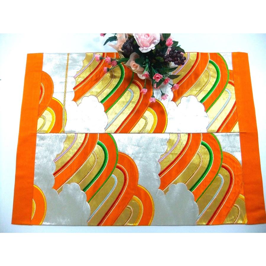 【J-083】値下げ・61×86.5cm和風大型マット/帯リメイク/テーブルセンター・敷物・ラグ/日本製 |  | 03