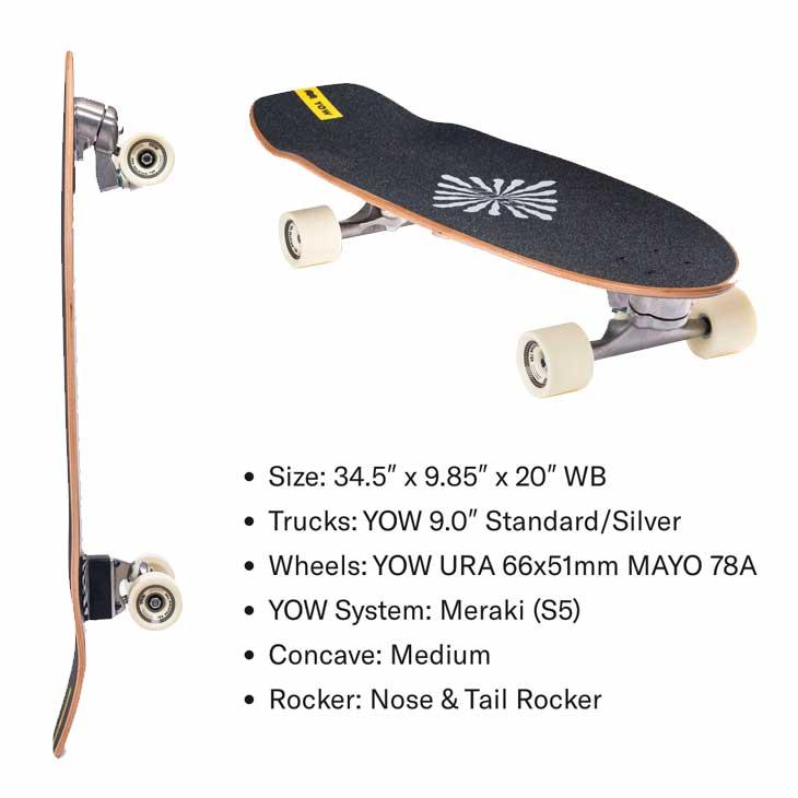YOW SURF SKATE ヤウ サーフスケート YOW X PUKAS ANEMONE 34.5 