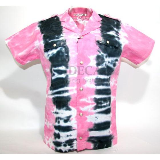 ALEXANDER LEE CHANG アレキサンダーリーチャン メンズ シャツ ARMY TIE DYE SHIRTS サイズ２(M)：ピンク/ブラック夏物セール! 50%OFFメール便対応可