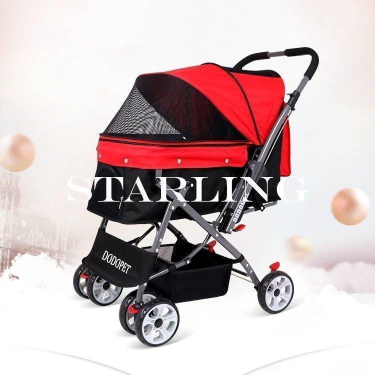 【即購入⭕️】 ペットカート ペットバギー DODOPET 切り替え ハンドル 多頭飼い 大型犬 中型犬 小型犬 犬 荷物入れ バスケット キャノビー付き 4輪 折り 【1603591724】(9691円)