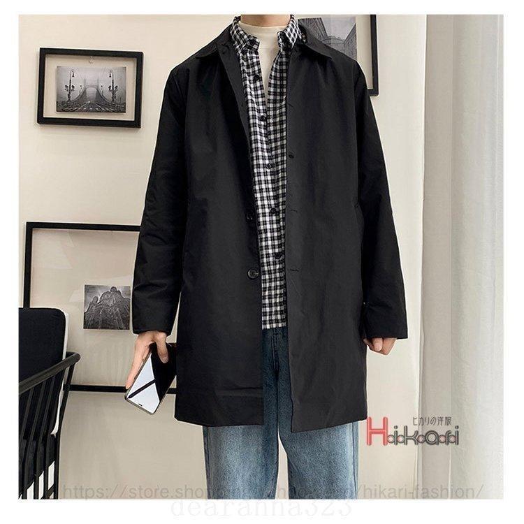 名入れ無料】 ステンカラーコートメンズビジネススプリングコート無地