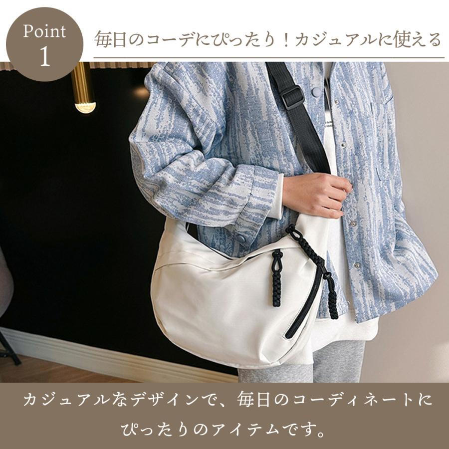 ショルダーバッグ レディース メンズ 超軽量 小さめ 斜め掛け ボディバッグ 大容量 男女兼用 バック 肩掛け 無地 |  | 04