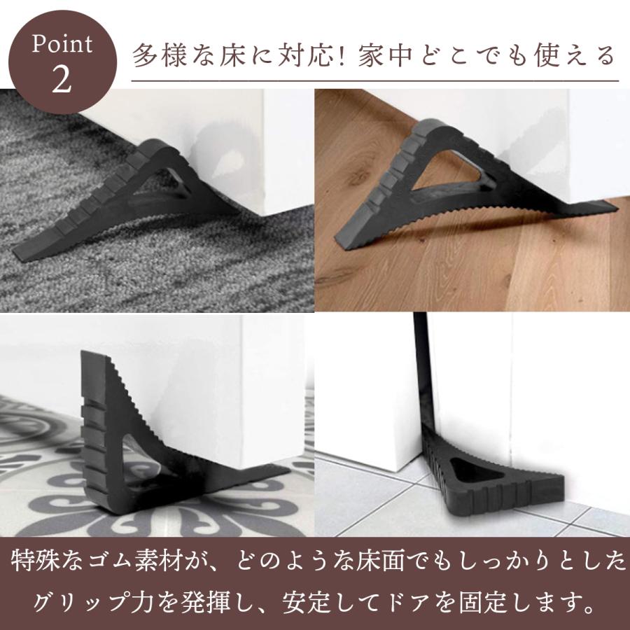 ドアストッパー 2個セット 室内 ゴム 玄関ドア 強力 ストッパー 滑り