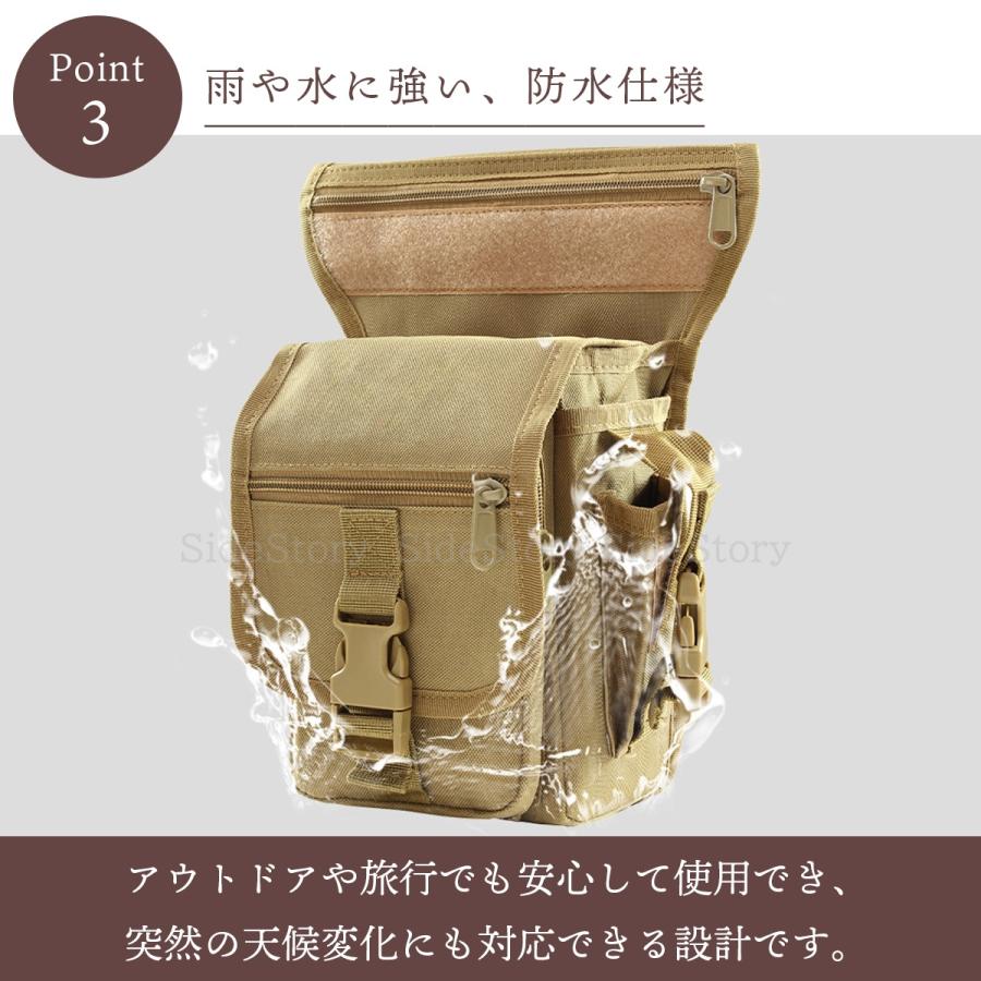 レッグバッグ レッグポーチ ボディバッグ ヒップバッグ ウエストポーチ 多機能 耐磨耗 迷彩 鞄 バイク 自転車 登山 ポーチ 釣り サバゲー |  | 06