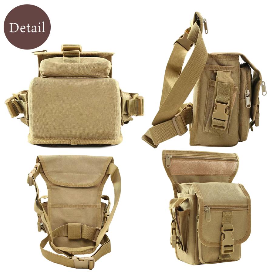 レッグバッグ レッグポーチ ボディバッグ ヒップバッグ ウエストポーチ 多機能 耐磨耗 迷彩 鞄 バイク 自転車 登山 ポーチ 釣り サバゲー |  | 08