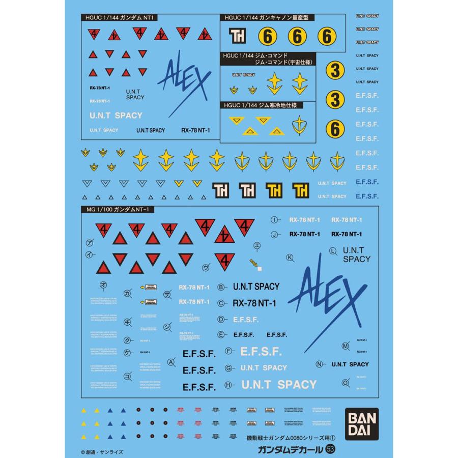 【SALE】バンダイスピリッツ 1/144 HGUC 0080シリーズ汎用(1) ガンダムデカール 053 | BANDAI