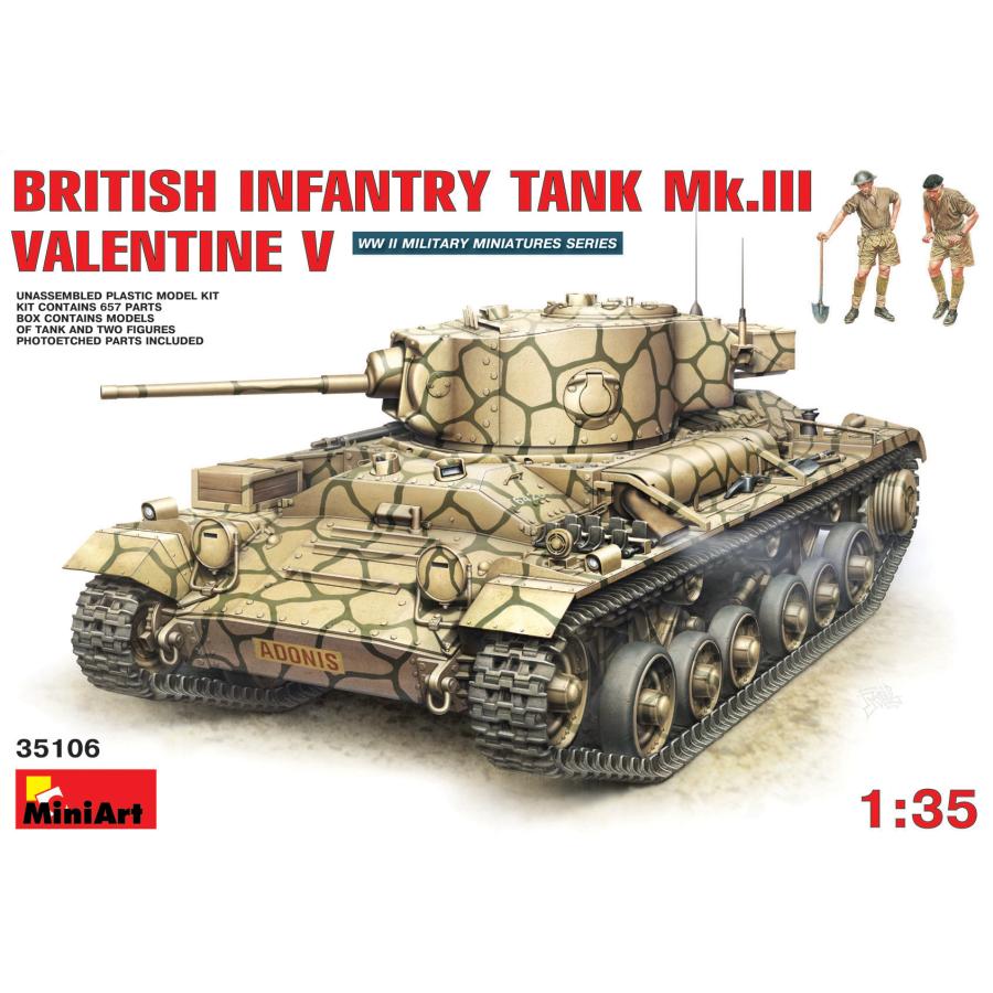 ミニアート 1/35 MA35106 英バレンタインMk.V歩兵戦車 : しえ ミニアート 1/35 MA35106 英バレンタインMk.V歩兵戦車 : しえ