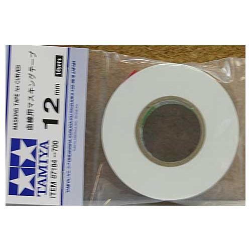 タミヤ（TAMIYA） 87184 曲線用マスキングテープ12mm巾(長さ20m) : し