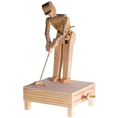 【SALE】 連合王国製 Timbwekits社製 The Golfer/ゴルフプレイヤー 木製か らくり精神的な統合一揃いの道具 (箱日焼 あり) その他模型-ゲーム、おもちゃ-模型、プラモデル
