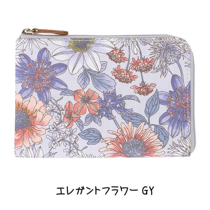 化粧ポーチ L型ポーチ 薄型 カードケース 花柄 北欧柄 布 軽い