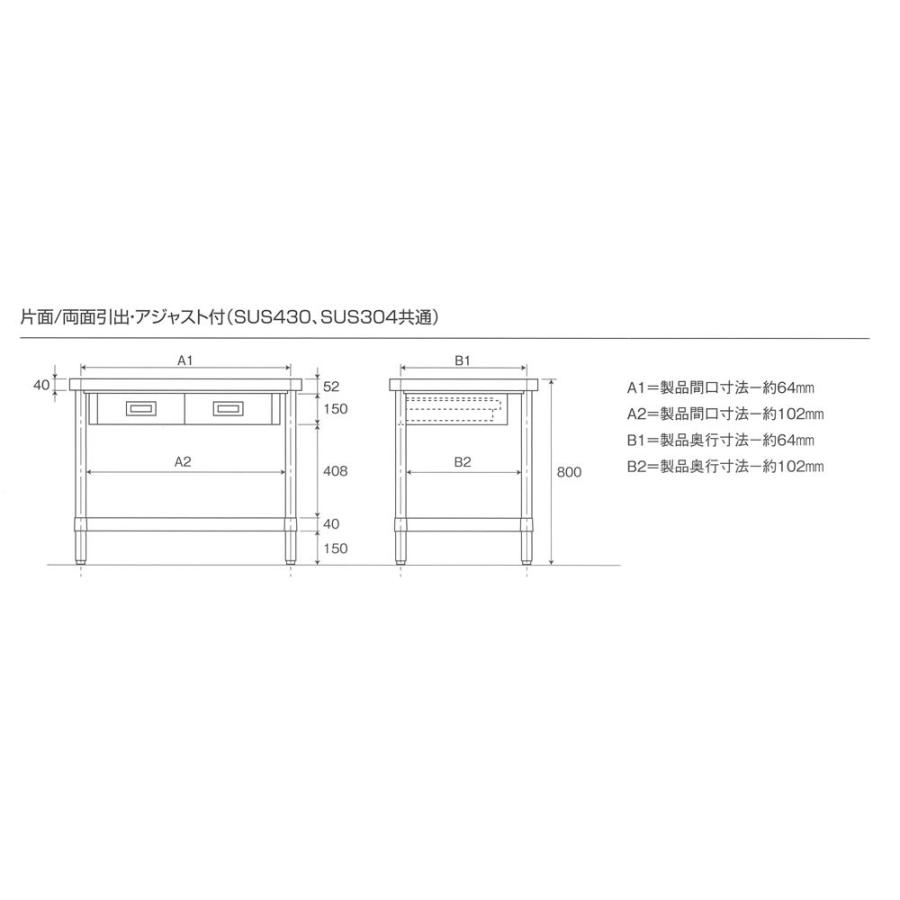 訳あり キッチン 台所用品 シンコー作業台 アジャスト付 間口1500 奥行900 片面引出 四方枠 Wdz Denismilo Com