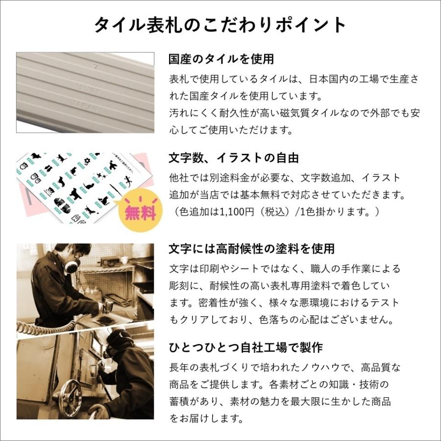 表札 セラミックタイル プレート 戸建て オーダー 人気上昇中 おしゃれ かっこいい ヒュッゲ Hygge ナチュラル Sort 0 シンプル 二世帯