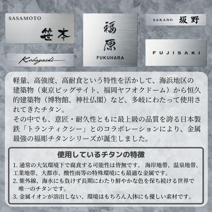 表札 戸建て おしゃれ かっこいい かわいい マンション 二世帯 高耐久性 マグネット対応可 チタンHL ナチュラル スタイリッシュ シンプル STI-5｜sign-art｜04