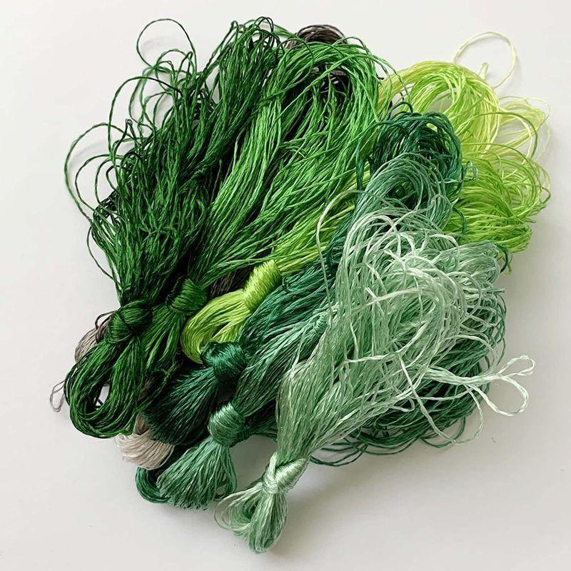 超歓迎された 12本 絹糸 光沢きれい 刺しゅう糸 ソーイング糸 手縫い糸 12色 カラー糸 セット 20M 色 計240M グリーン hi-tech .boutique