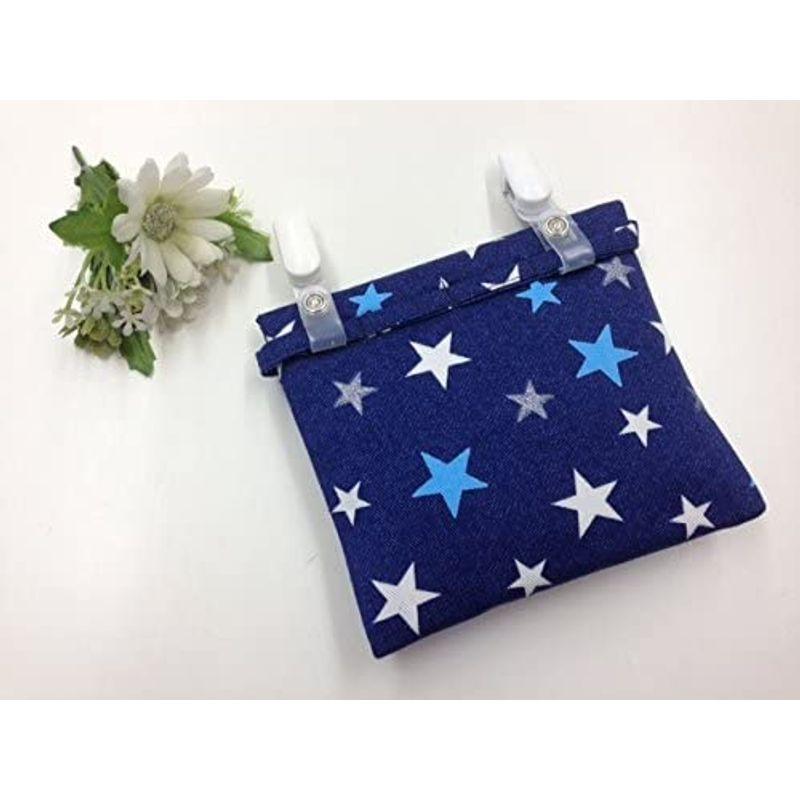 移動ポケット 付けポケット 紺 星柄 男の子 サイズ交換ｏｋ 女の子 ハンドメイド どこでもポケット 日本製