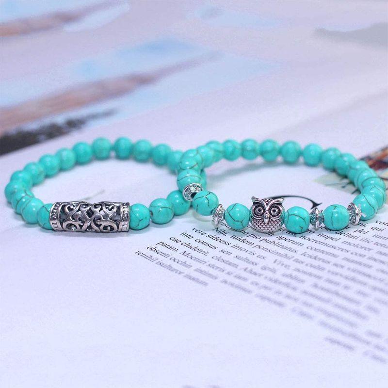 あなたにおすすめの商品 レディース メンズ ターコイズ Rockyuブレスレット 数珠 男 190 8 パワーストーン腕輪 天然石 2連ブレスレット ヒョウの頭 その他レディースアクセサリー Www Casinomendoza Com Ar