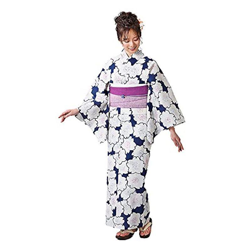 激安直営店 浴衣 レディース 単品 榛原 桜 紺 赤 浴衣単品 Haibara はいばら 紺