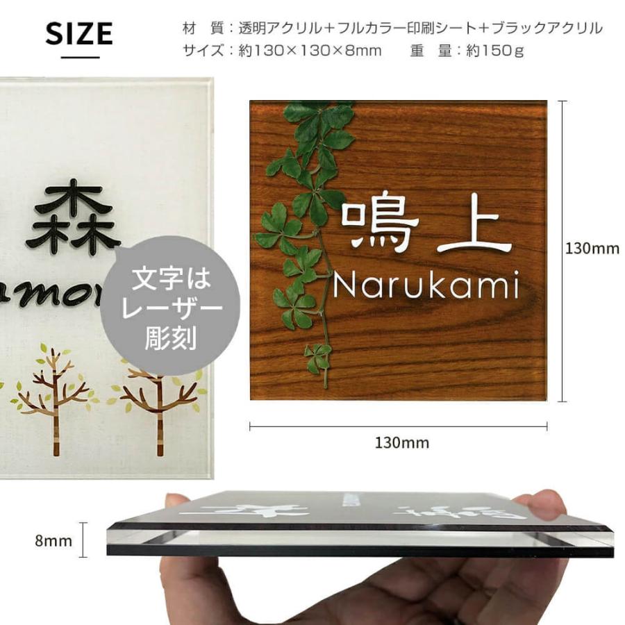 表札 アクリル 「アコルデE 130」130mm×130mm 戸建て 門柱 おしゃれ