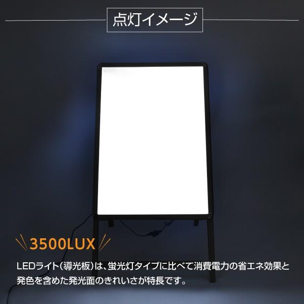 【送料無料】激安　LEDパネルグリップ式 A型看板 A1サイズ 両面 ブラック 屋外対応  W640ｍｍ×H1200ｍｍ（3set-lps-a1d-bk）【法人名義：代引可】