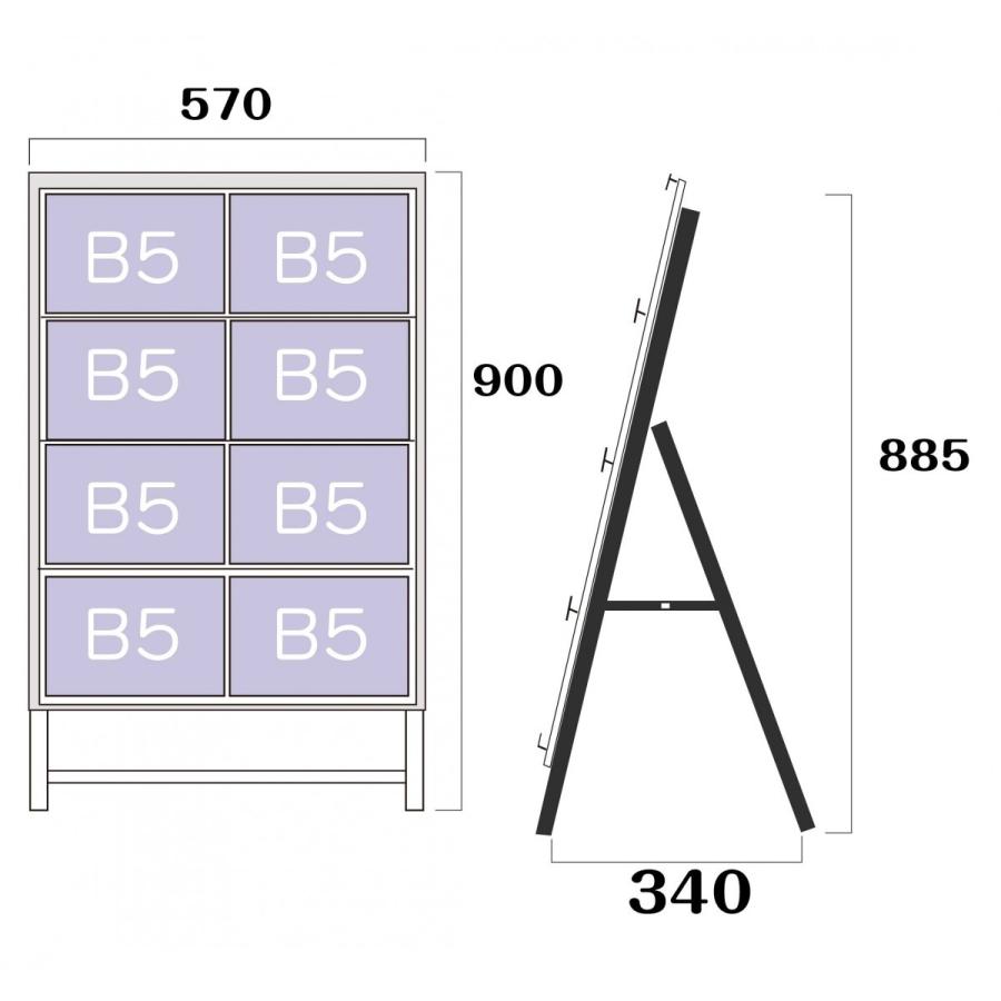 看板　店舗用看板　アルミスタンド　カードケーススタンド看板　B5横8片面
