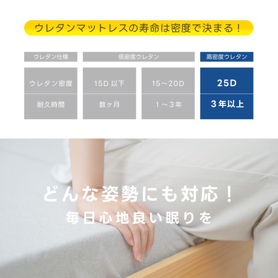 マットレス シングル 三つ折り 高反発 極厚10cm 折りたたみ ベッド
