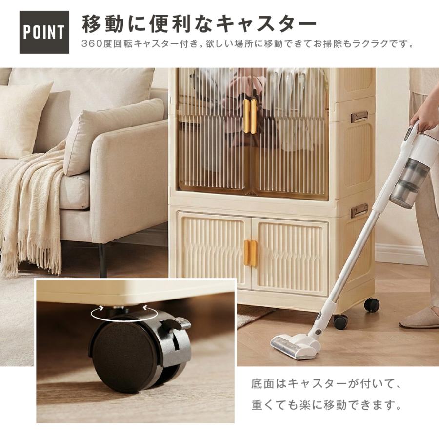 収納ボックス 折りたたみ 前開き ハンガーラック ふた付き 収納ケース