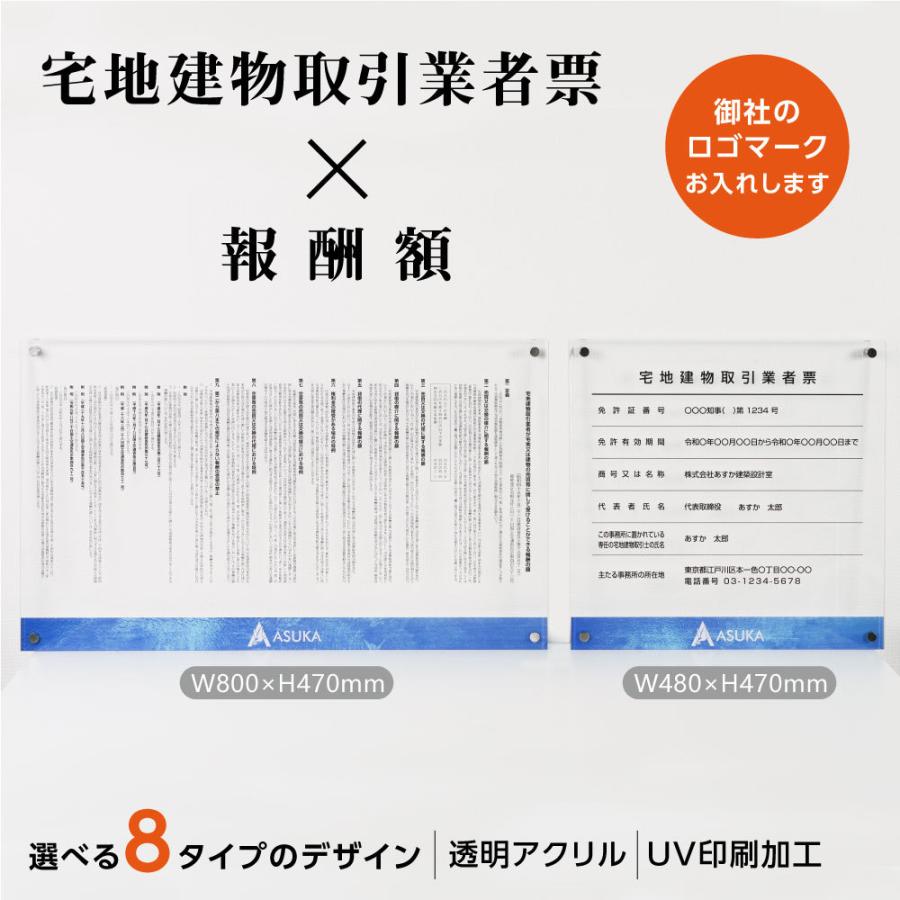 〈レビュー特典〉宅地建物取引業者票＆報酬額票（2枚セット）セット購入が断然お得！gs-pl-d-ak-logoT1-set