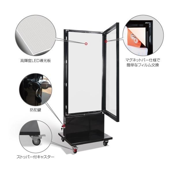 サインキングダム 【送料無料】薄型開閉式両面LED導光板スタンド