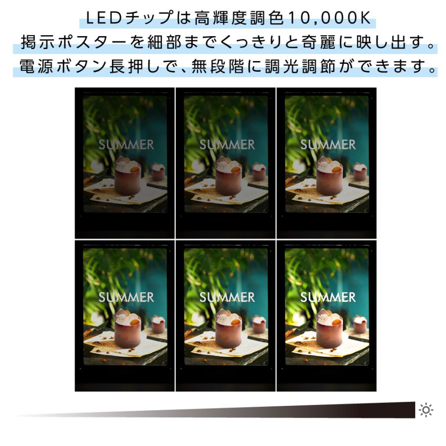 2set ledライトパネル LEDポスターパネル A4 薄型 充電式 ライトパネル