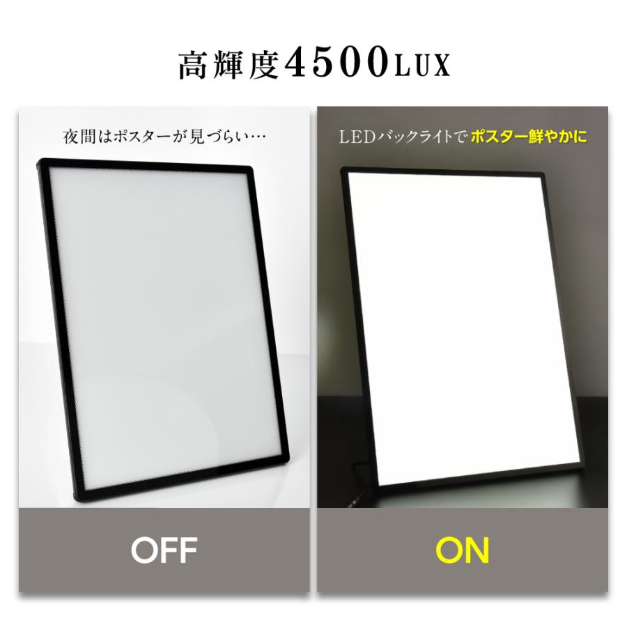 サインキングダム LEDポスターパネル A2 薄型 屋内 対応 LED ライト