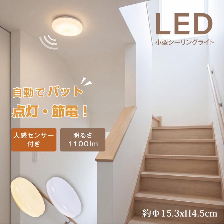 LED コンパクト センサーライト コンセント 人感センサー 付き ライト
