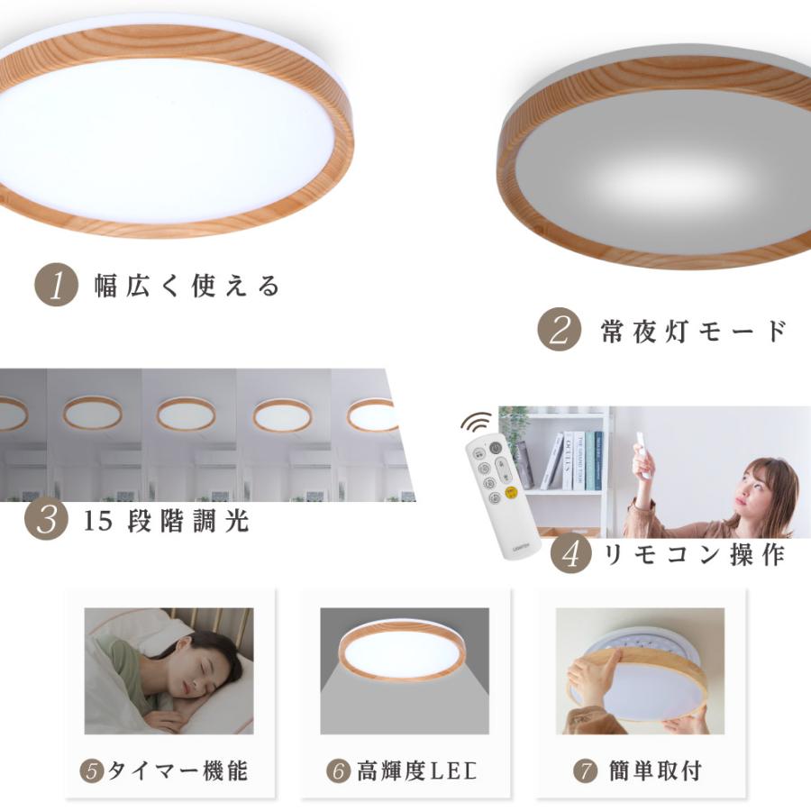 シーリングライト LED おしゃれ 24W 15段階調光 リモコン付 北欧風