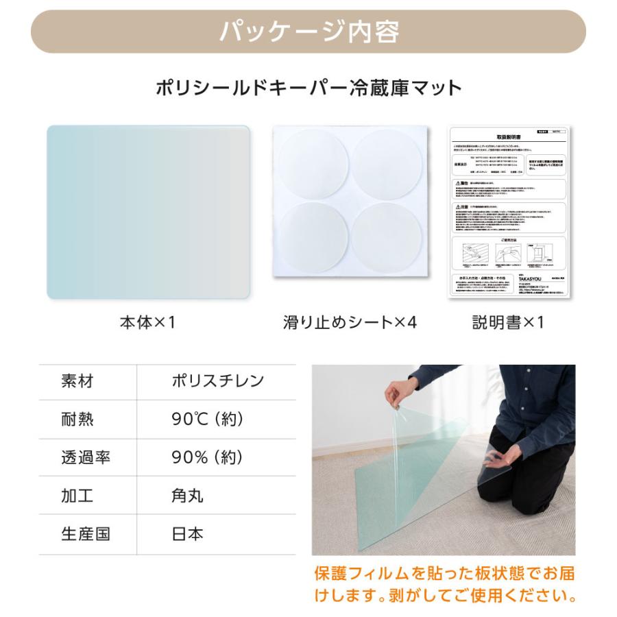 冷蔵庫 マット 透明 キズ防止 凹み防止 床保護シート 滑り止め 下敷き