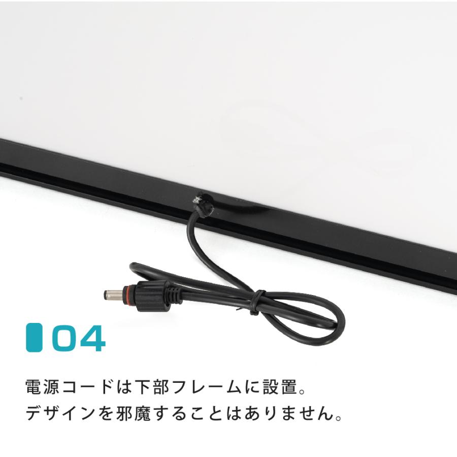 LEDポスターパネル W76.6xH63.1xD2.3cm ポスターフレーム ブラック B1 磁石式 光るポスターフレーム パネル看板 LEDパネル 屋内仕様 mglkh-b1-bk｜signkingdom｜07