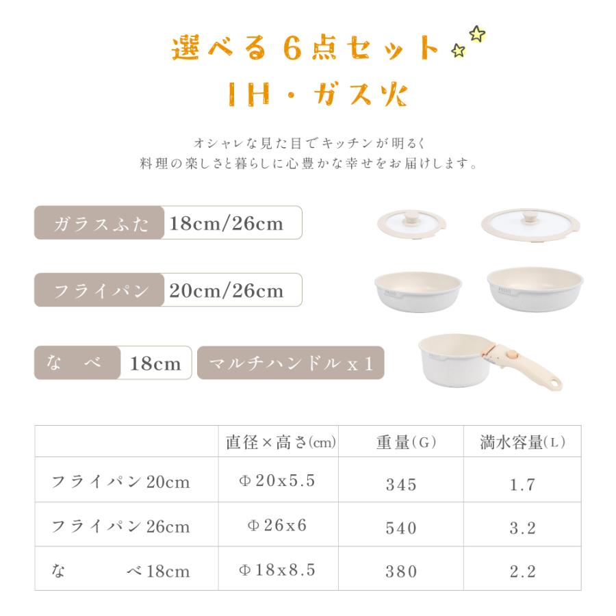 フライパン 6点セット フライパンセット 6点 ih IH〜ガス火対応 フライパン 6点セット フライパンセット 6点 ih IH〜ガス火対応