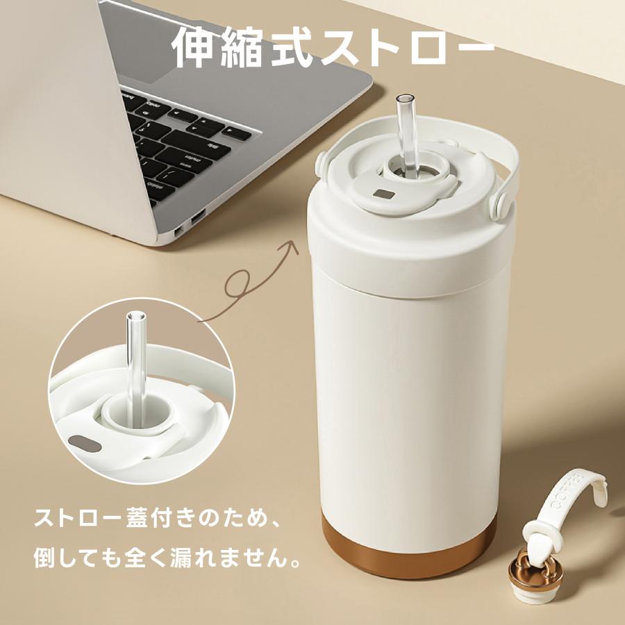タンブラー 3way ストロー付き 溢れにくい 保温 保冷 蓋付き