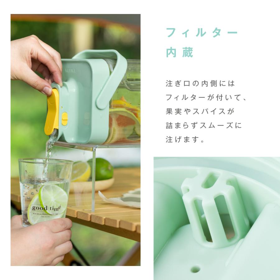 麦茶ポット お茶ポット 冷蔵庫内 横置き ピッチャー 冷水筒 水出し